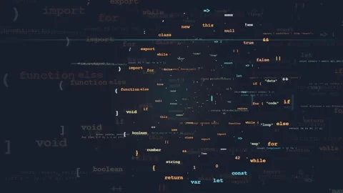 Abstract Digital Data Stream with Floating Programming Code and Glowing Stock Footage 339969054