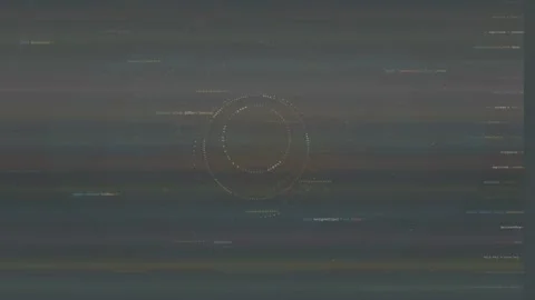 Abstract Digital Data Stream with Floating Code and Circular HUD Interface on Stock Footage 339973683