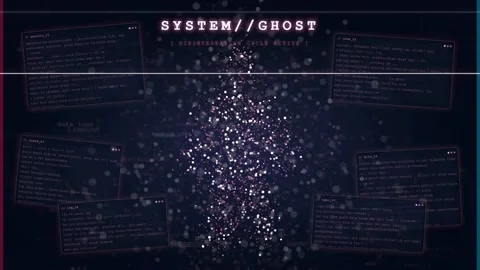 Abstract Digital Data Stream with Floating Code Fragments and Glowing Particles Stock Footage 343167292