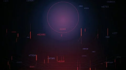 Abstract Digital Data Stream with Floating Numbers and Glowing Light on Dark Stock Footage 344775164
