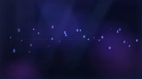 Abstract digital data stream with floating numbers and glowing particles on Stock Footage 344775638