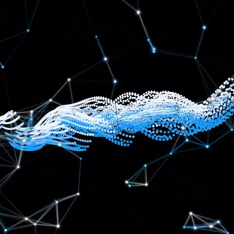 Abstract digital data stream flowing through network connections on black b.. Stock Footage 327259652