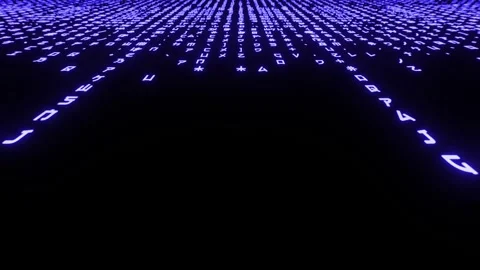 Abstract digital data stream flowing upward on black background animation Stock Footage 327593361