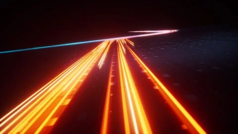 Abstract digital data stream flowing through fiber optic cables in high spe.. Stock Footage 332318138