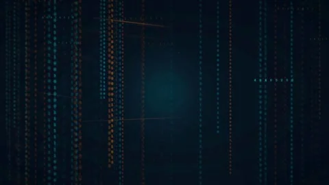Abstract digital data stream with flowing binary code and glowing light Stock Footage 336773569
