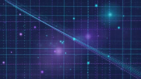 Abstract Digital Data Stream Flowing Across a Blue Futuristic Grid Background Stock Footage 339319840