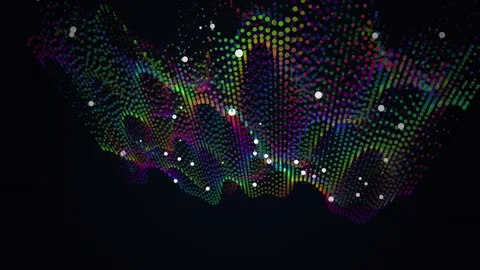 Abstract digital data stream flowing particles technology background visual.. Stock Footage 344248590