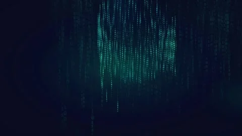Abstract digital data stream with glowing binary code forming a circular shape Stock Footage 336774894