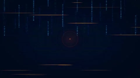 Abstract Digital Data Stream with Glowing Binary Code and Light Particles on Stock Footage 336776358