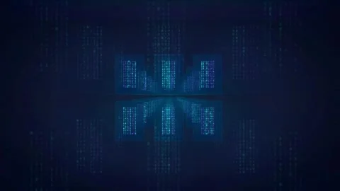 Abstract Digital Data Stream with Glowing Blue Binary Code and Futuristic Stock Footage 336778956