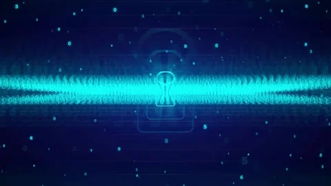 Abstract Digital Data Stream with Glowing Blue Binary Code and Futuristic Stock Footage 336780475