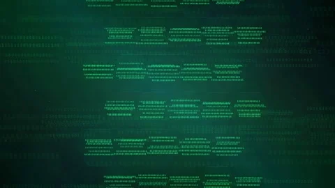 Abstract Digital Data Stream with Glowing Green Binary Code and Matrix Style Stock Footage 339319257