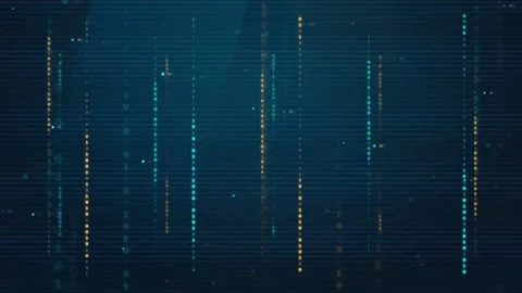Abstract Digital Data Stream with Glowing Binary Code Particles on Dark Blue Stock Footage 339321072