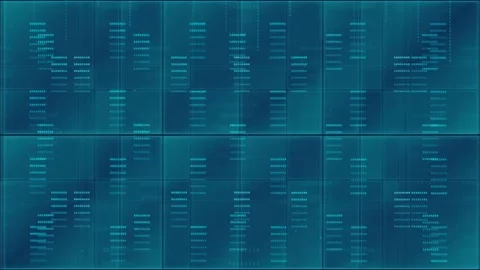 Abstract Digital Data Stream with Glowing Blue Binary Code and Futuristic Stock Footage 339322801