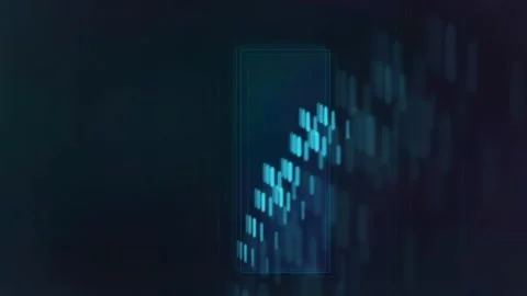 Abstract Digital Data Stream with Glowing Blue Particles and Futuristic Stock Footage 339323927