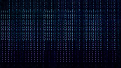 Abstract Digital Data Stream with Glowing Blue and Purple Binary Code on Dark Stock Footage 339324033