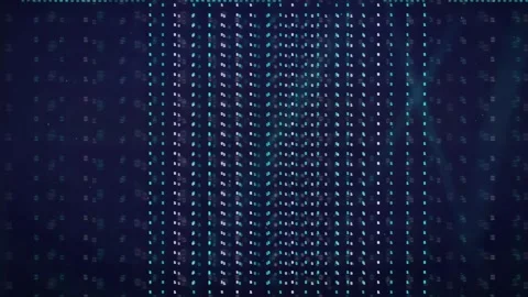 Abstract Digital Data Stream with Glowing Blue Particles Moving in Vertical Stock Footage 339325304