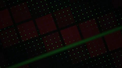 Abstract Digital Data Stream with Glowing Matrix Grid and Glitch Effects. Stock Footage 340493346