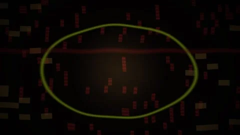 Abstract Digital Data Stream with Glowing Particles and Geometric Lines. Stock Footage 341779278