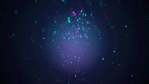 Abstract digital data stream with glowing binary code and floating particles in Stock-Footage 343156952