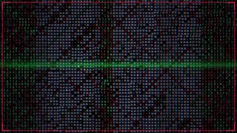 Abstract digital data stream with glowing green and blue binary code on dark Stock-Footage 343156993