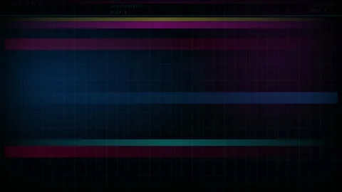 Abstract Digital Data Stream with Glowing Lines and Grid on Dark Technological Stock Footage 345752173
