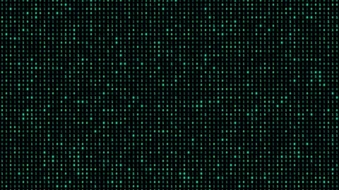 Abstract digital data stream with glowing cyan pixels flickering on a black Stock Footage 345752352