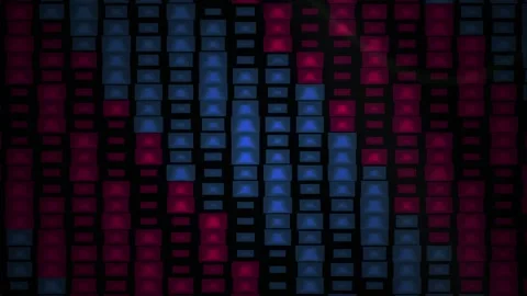 Abstract digital data stream with glowing red and blue columns background. Stock Footage 346325388