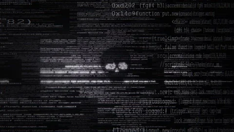 Abstract digital data stream with glowing code lines and binary information Stock Footage 347559519