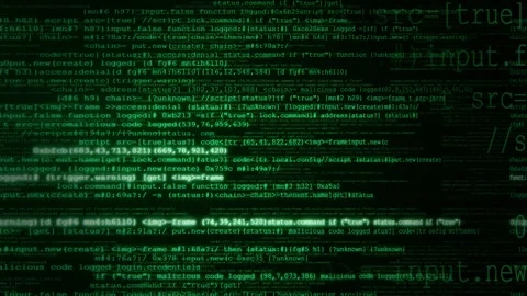 Abstract digital data stream with glowing green code and matrix style motion Stock Footage 347561580