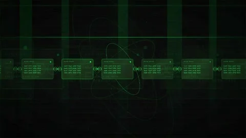 Abstract Digital Data Stream with Green Glowing Code Blocks and Network Stock Footage 339317776