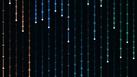 Abstract Digital Data Stream Lines: Futuristic Blue and Green Tech Background Stock Footage 341059834