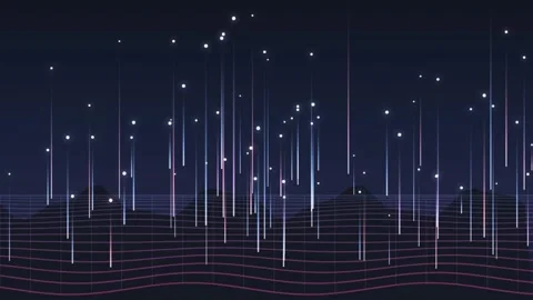 Abstract digital data stream motion background with glowing particles and l.. Stock Footage 340905461