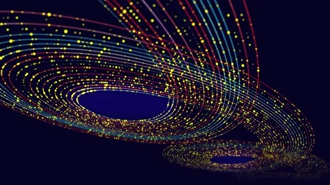 Abstract digital data stream of quantum computing.  Cyberspace of radial pa.. Stock Footage 327568629