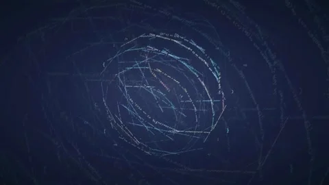 Abstract Digital Data Stream with Rotating Code Particles and Programming Stock Footage 339973293