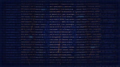 Abstract Digital Data Stream with Scrolling Computer Code and Binary Stock Footage 336775070
