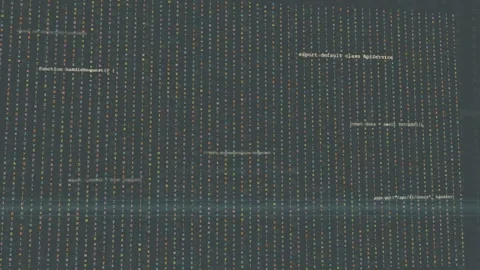 Abstract digital data stream with scrolling computer code and glowing particles Stock Footage 339963808