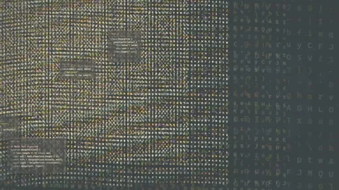 Abstract Digital Data Stream with Scrolling Code and Binary Information on Dark Stock Footage 339965251