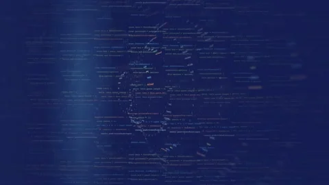 Abstract Digital Data Stream with Scrolling Computer Code and Glowing Blue Stock Footage 339969589