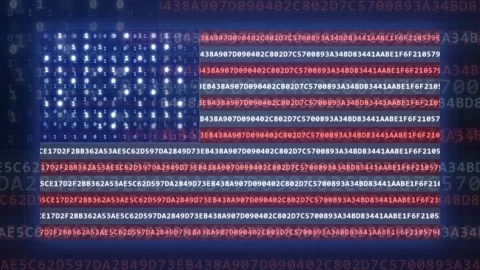 Abstract Digital Data Stream with Scrolling Binary Code and Hexadecimal Numbers Stock Footage 341833287