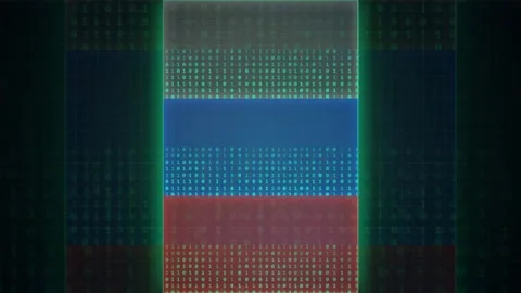 Abstract digital data stream with scrolling binary code and colorful glitch Stock Footage 343165499