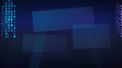 Abstract Digital Data Stream with Secure Connection Text and Binary Code on Stock Footage 339321492