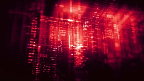 Abstract digital data stream visualization motion background with red glowi.. Stock Footage 337626508