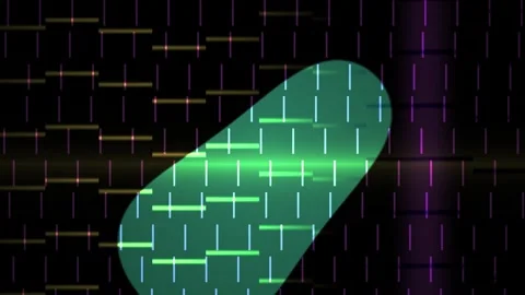 Abstract Digital Data Stream Visualization with Glowing Light Effects. Stock Footage 341779266