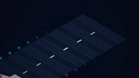 Abstract digital data stream visualization on a futuristic technological ne.. Stock Footage 344640088