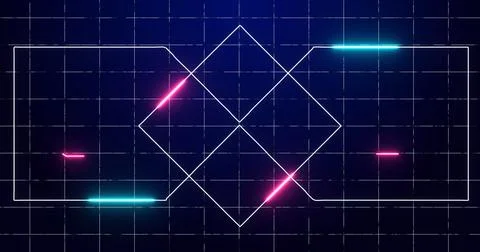 Abstract digital data technology animated futuristic background. Transferri.. Stock Illustration