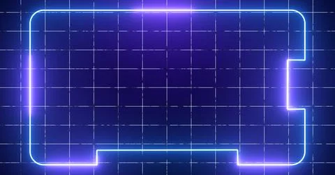 Abstract digital data technology cool neon animated background. Transferrin.. Stock Illustration