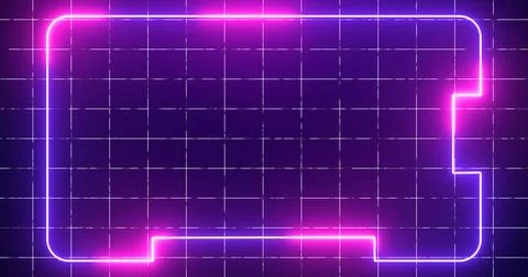 Abstract digital data technology cool neon animated background. Transferrin.. Stock Illustration