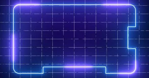 Abstract digital data technology cool neon animated background. Transferrin.. Stock Illustration