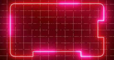 Abstract digital data technology cool neon animated background. Transferrin.. Illustrazione stock